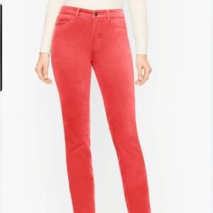 Talbots Velvet Straight Leg Pants in Coral